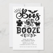 Boos und Booze Adult Halloween-Party Einladung (Vorderseite)