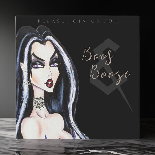 Boos und Booze Adult Halloween-Party Einladung