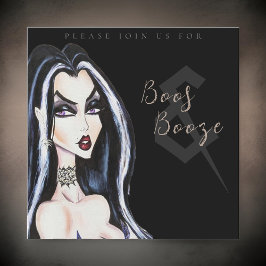 Boos und Booze Adult Halloween-Party Einladung