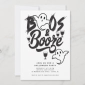 Boos und Booze Adult Halloween-Party Einladung (Vorderseite)