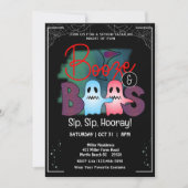 Boos und Booze Adult Halloween-Party Einladung (Vorderseite)
