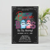 Boos und Booze Adult Halloween-Party Einladung (Stehend Vorderseite)