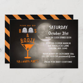 Boos und Booze Adult Halloween-Party Friedhof Einladung