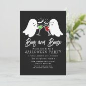 Boos und Booze Adult Halloween-Party Inv Einladung (Stehend Vorderseite)