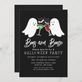 Boos und Booze Adult Halloween-Party Inv Einladung (Vorne/Hinten)