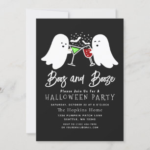 Boos und Booze Adult Halloween-Party Inv Einladung
