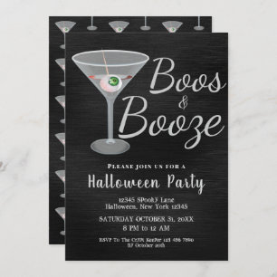 Boos und Booze Cocktail Halloween Einladung