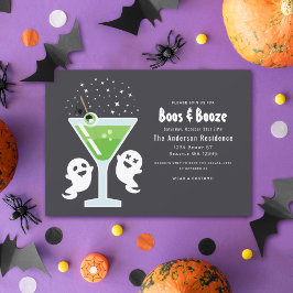 Boos und Booze Cocktail Halloween-Party Einladung