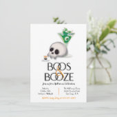 Boos und Booze Cocktail Modernes Halloween-Party Einladung (Stehend Vorderseite)