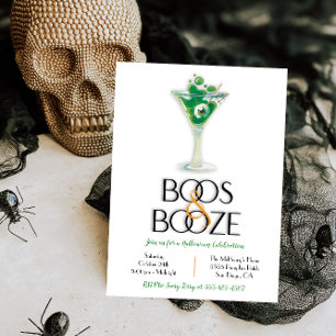 Boos und Booze Cocktail Modernes Halloween-Party I Einladung