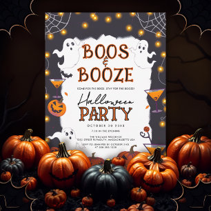 Boos und Booze erwachsenes Halloween-Party Einladung