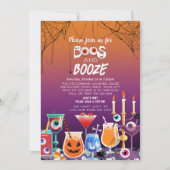Boos und Booze Eyeballs Halloween-Party Einladung (Vorderseite)