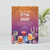 Boos und Booze Eyeballs Halloween-Party Einladung (Stehend Vorderseite)