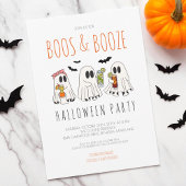 Boos und Booze Funny Ghost Adult Halloween-Party Einladung