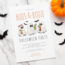 Boos und Booze Funny Ghost Adult Halloween-Party