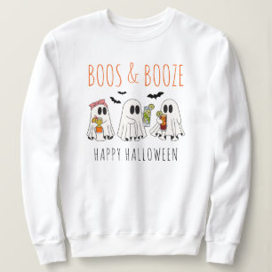 Boos und Booze Funny Ghost Niedlicher Adult Hallow Sweatshirt