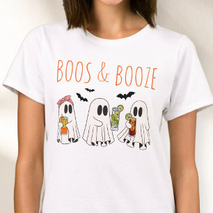 Boos und Booze Funny Ghost Niedlicher Adult Hallow T-Shirt