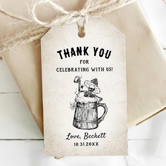 Boos und Booze Ghost-Halloween-Party Geschenkanhänger