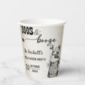 Boos und Booze Ghost-Halloween-Party Pappbecher (Vorderseite)