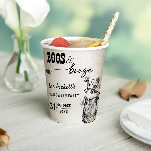Boos und Booze Ghost-Halloween-Party Pappbecher