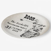 Boos und Booze Ghost-Halloween-Party Pappteller (Schrägansicht)