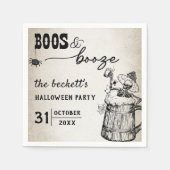 Boos und Booze Ghost-Halloween-Party Serviette (Vorderseite)