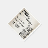 Boos und Booze Ghost-Halloween-Party Serviette (Ecke)