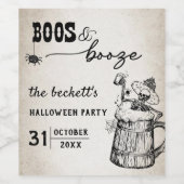 Boos und Booze Ghost-Halloween-Party Weinetikett (Einzelnes Label)