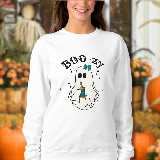 Boos und Booze Ghost Halloween Sweatshirt