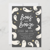 Boos und Booze Ghosts Halloween-Party Einladung (Vorderseite)