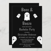 Boos und Booze Halloween Bachelor Party Einladung (Vorne/Hinten)