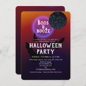 Boos und Booze Halloween Beängstigendes Party  Dankeskarte (Vorne/Hinten)