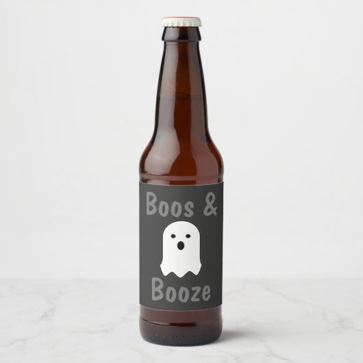 Boos und Booze Halloween Bierflaschenetikett (Vorderseite)