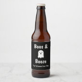 Boos und Booze Halloween Bierflaschenetikett (Vorderseite)