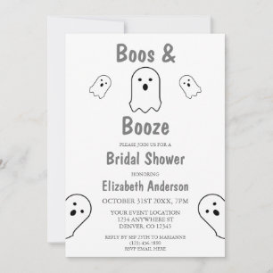 Boos und Booze Halloween Brautparty Einladung