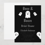 Boos und Booze Halloween Brautparty Einladung (Vorne/Hinten)