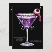 Boos und Booze Halloween Cocktail Party Einladung (Vorne/Hinten)