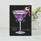 Boos und Booze Halloween Cocktail Party Einladung (Stehend Vorderseite)