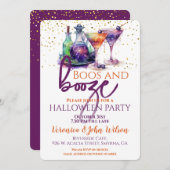 Boos und Booze Halloween Einladung (Vorne/Hinten)
