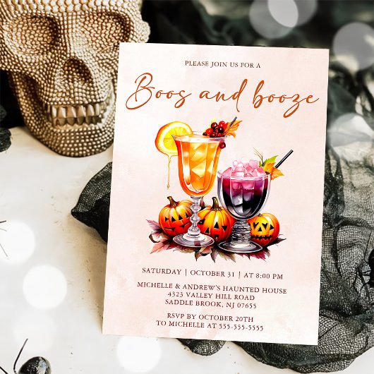 Boos und Booze Halloween Einladung