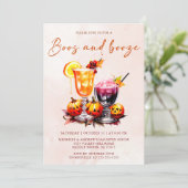 Boos und Booze Halloween Einladung (Stehend Vorderseite)