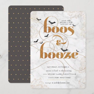 Boos und Booze Halloween Elegante Einladung