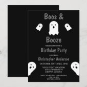 Boos und Booze Halloween Geburtstagsparty Einladung (Vorne/Hinten)