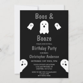 Boos und Booze Halloween Geburtstagsparty Einladung