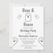 Boos und Booze Halloween Geburtstagsparty Einladung (Vorderseite)