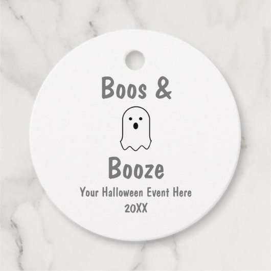 Boos und Booze Halloween Geschenkanhänger (Vorderseite)