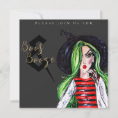 Boos und Booze Halloween Hexe Party Einladung (Vorderseite)