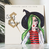 Boos und Booze Halloween Hexe Party Einladung