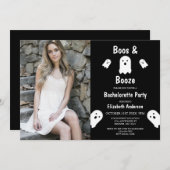 Boos und Booze Halloween Junggeselinnen-Abschied Einladung (Vorne/Hinten)