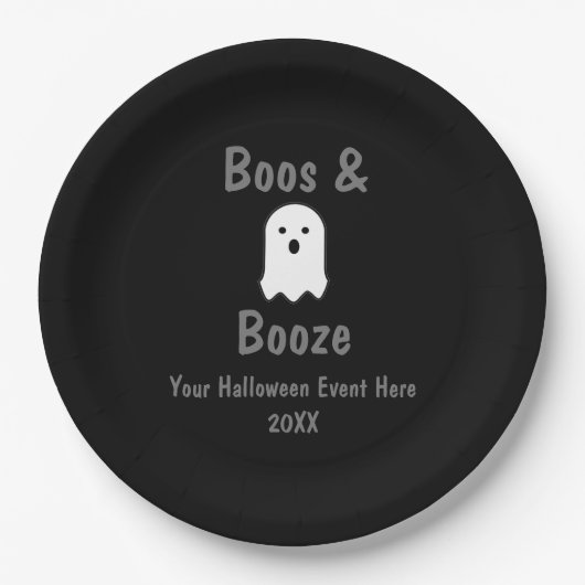 Boos und Booze Halloween Pappteller (Vorderseite)